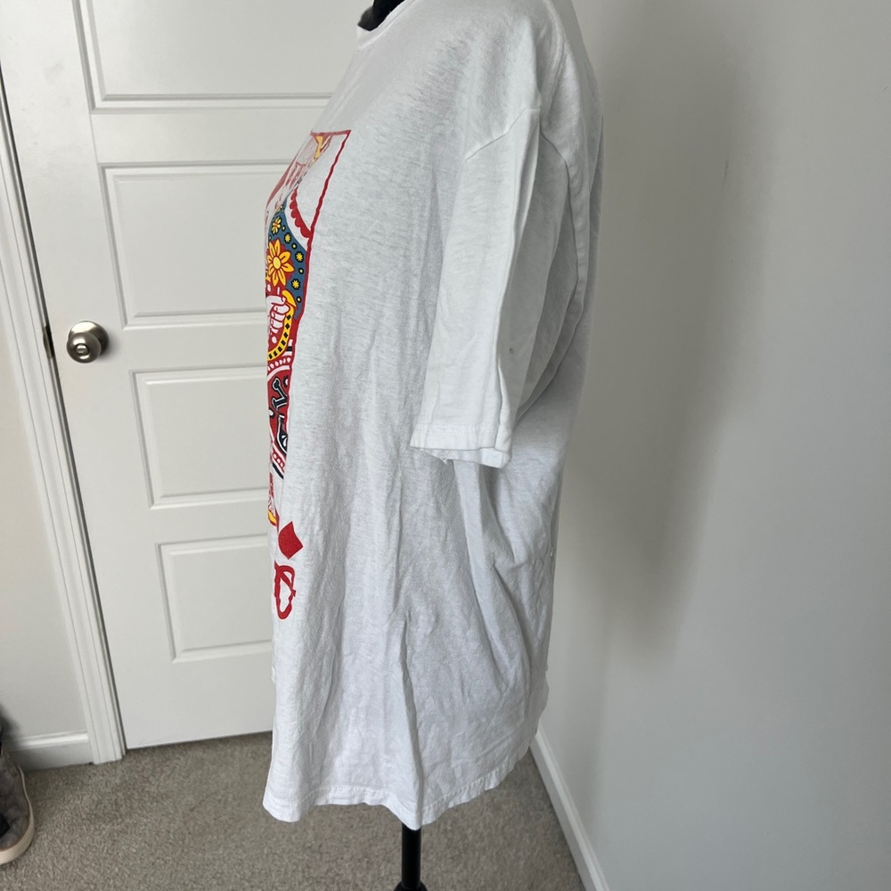 LCM Gorgeous Queen of Diamonds Day Of The Dead T-Shirt with Red, Yellow, Blue - Picture 8 of 9